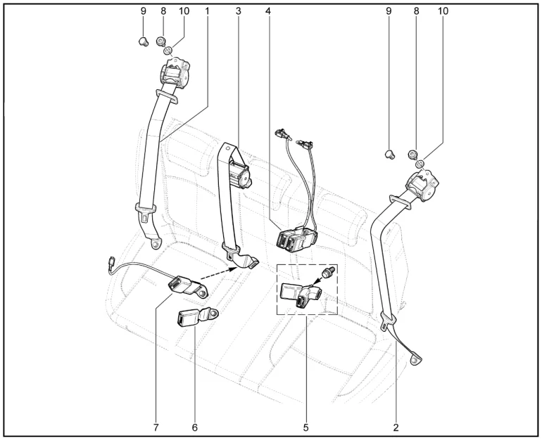 Ремни безопасности задние