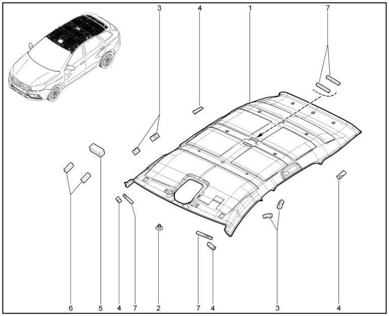 Обивка крыши (универсал)(FL)
