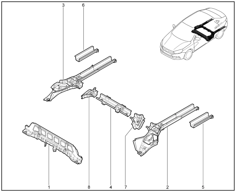 Элементы нижние багажника