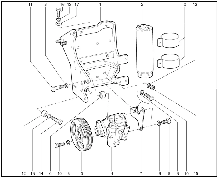 Насос гидроусилителя рулевого управления (дв.1,7л. - P3N)(XGL с КУ)