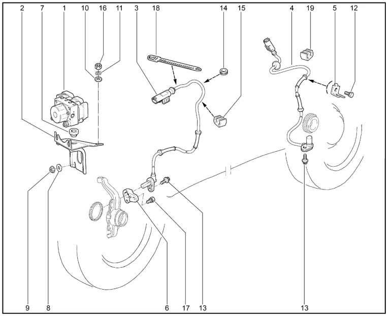 Гидроагрегат и датчики скорости колес