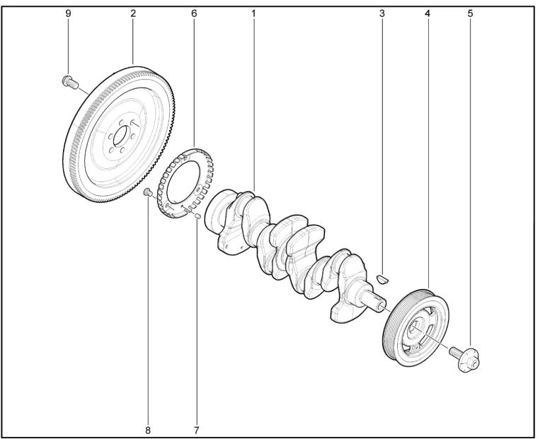 Вал коленчатый, маховик (Н4М-BVM5)