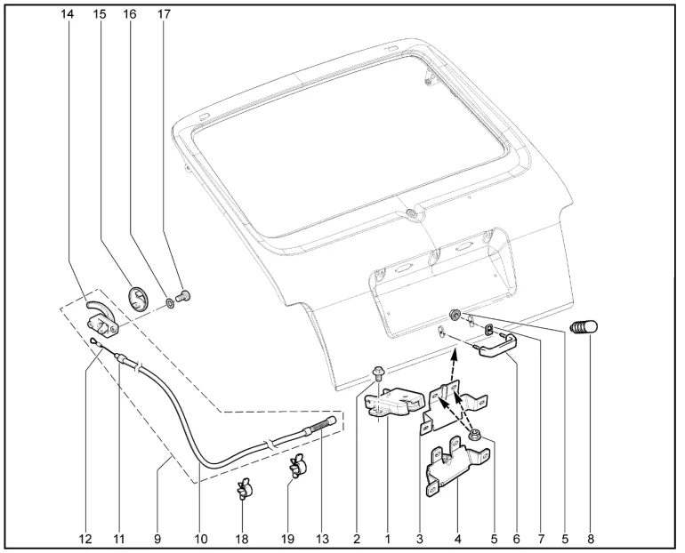 Привод открытия двери задка