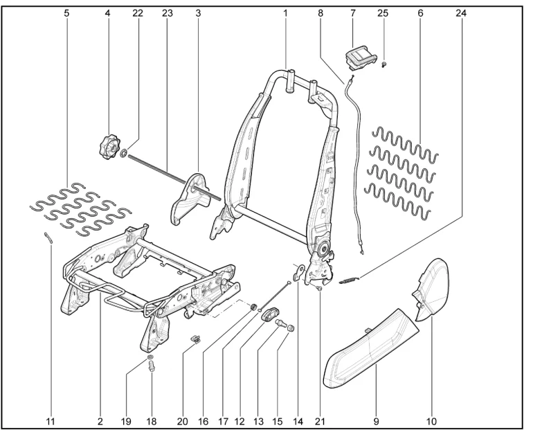 Каркас сиденья водителя (М6.2)