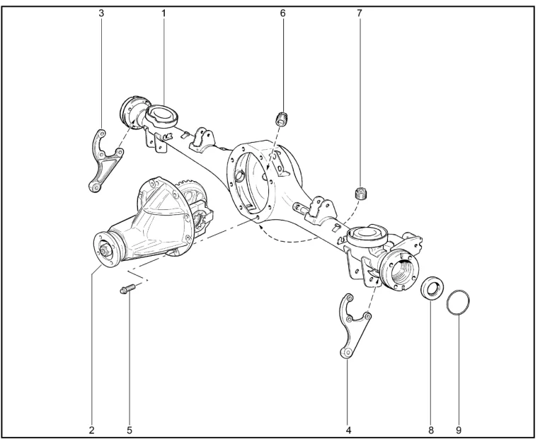 Балка заднего моста и редуктор