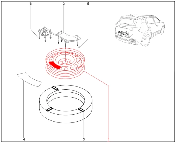 Диск запасного колеса для XCITE X-Cross 8, Chery Tiggo 8 Pro