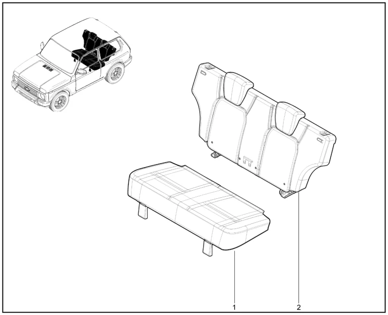 Сиденья второго ряда (21214)