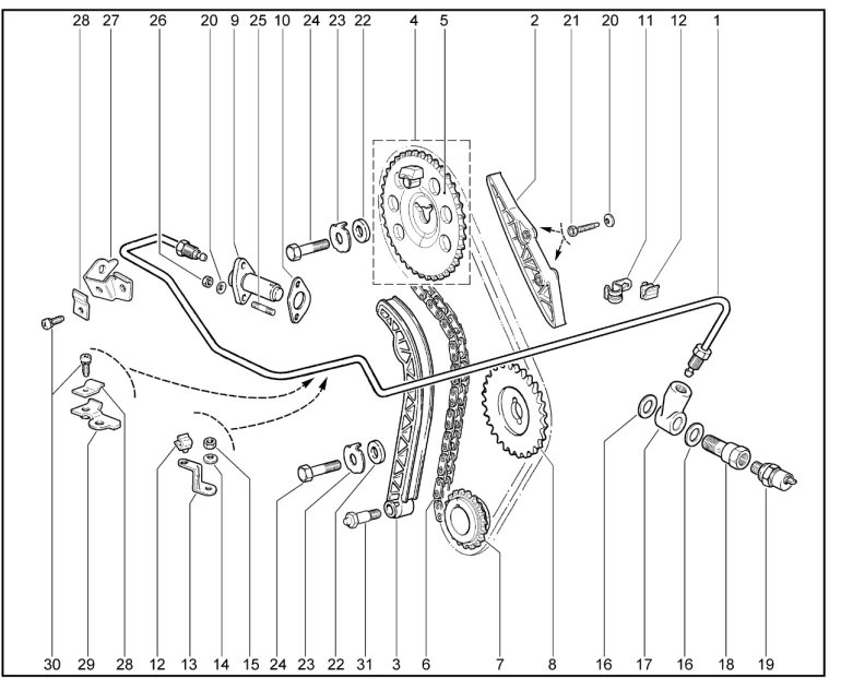 Привод ГРМ (дв.1,7л. - P3N)(до 11.08.2008)