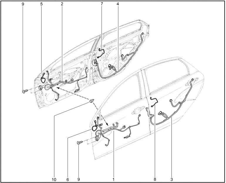 Жгуты проводов дверей