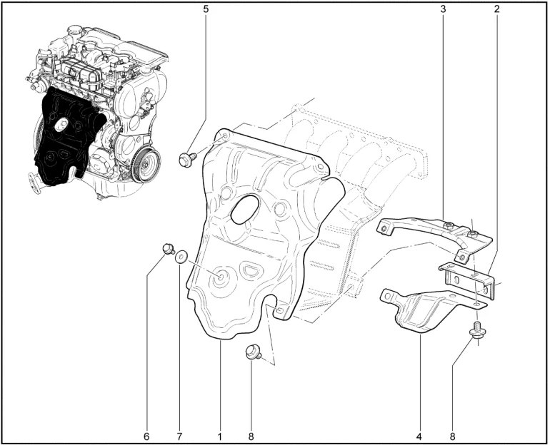 Экран трубы приемной (P4M,P4P+КПП 5 ст.)