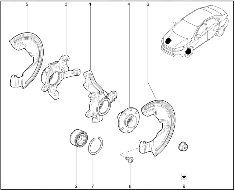 Ступица колеса переднего