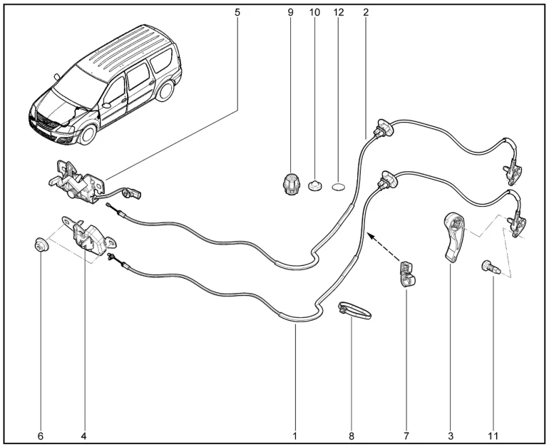Привод открытия капота
