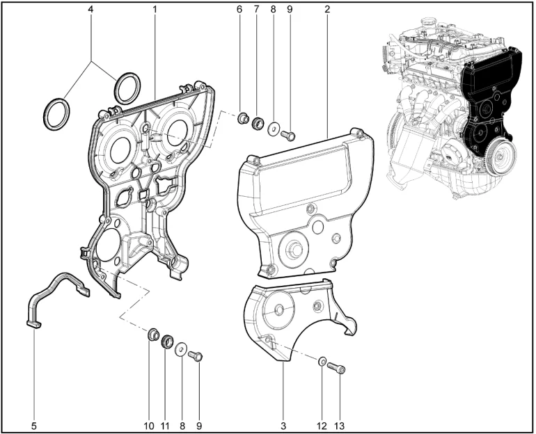Крышки защитные ремня ГРМ (P4M)