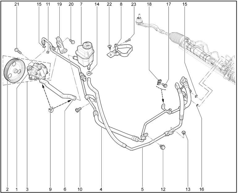 Система гидроусилителя рулевого управления (P4M)