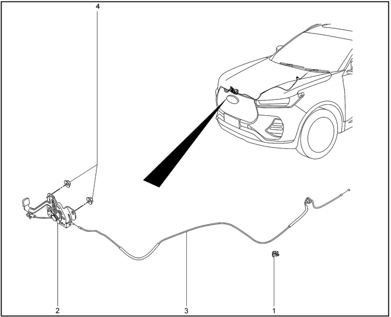 Привод открытия капота для XCITE X-Cross 7, Chery Tiggo 7 Pro