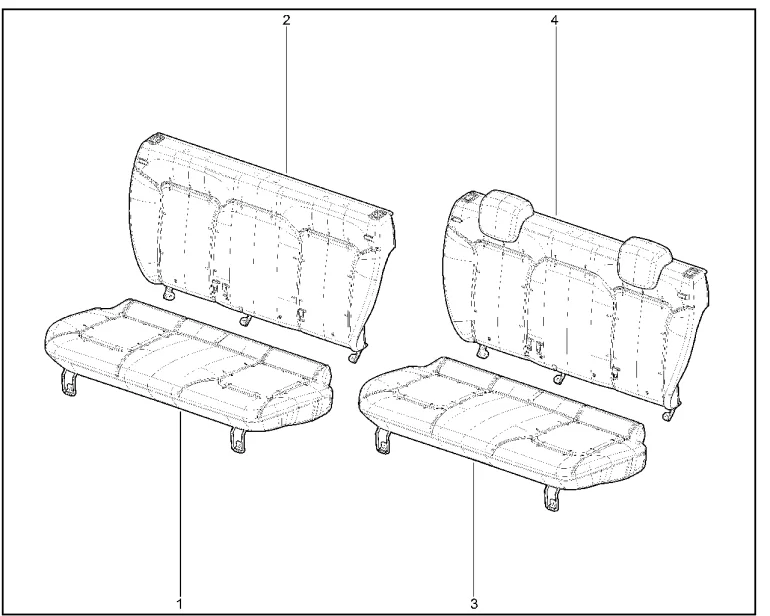 Подушка, спинка задних сидений (100)