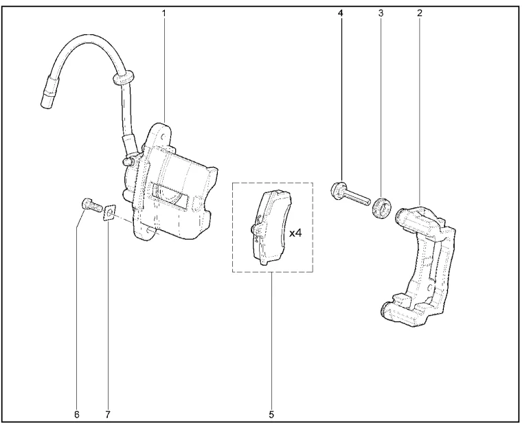 Тормоз передний (деталировка)