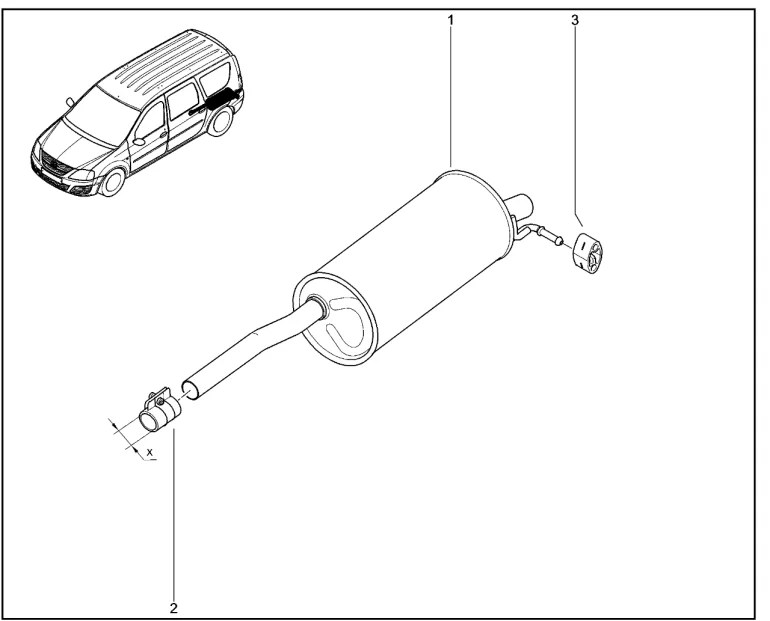 Глушитель основной (K4M,K7M)