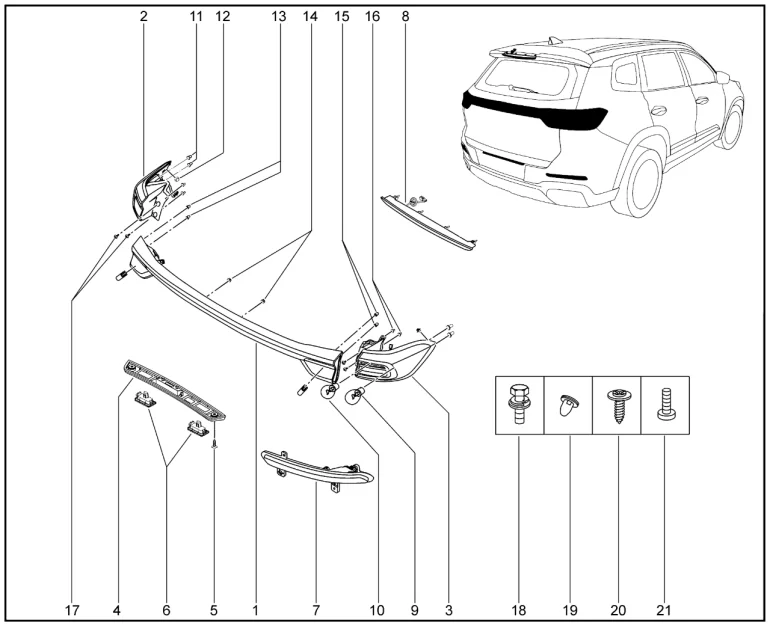 Фонари задние для XCITE X-Cross 8, Chery Tiggo 8 Pro