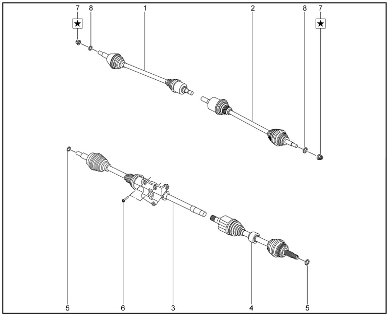 Привод передних и задних колес для XCITE X-Cross 8, Chery Tiggo 8 Pro