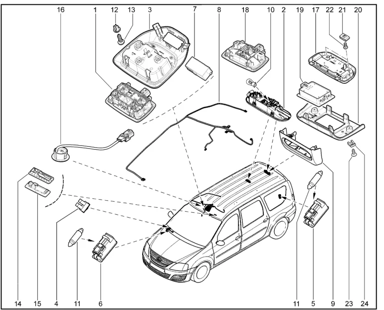 Плафоны освещения салона (FL)