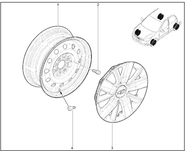Диск колеса штампованный 14", колпак