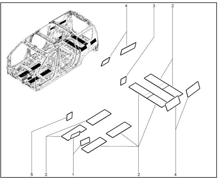 Накладки шумовиброизоляционные салона, багажника