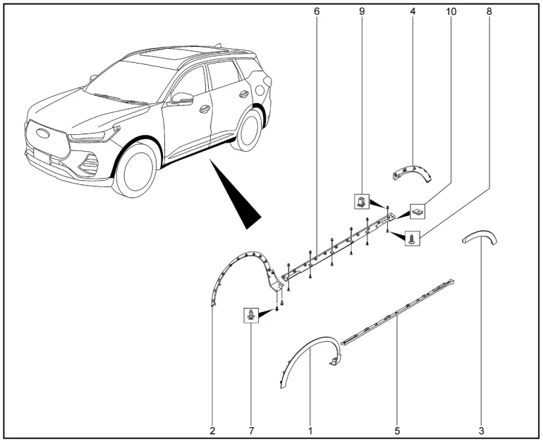 Накладки, обтекатели для XCITE X-Cross 8, Chery Tiggo 8 Pro