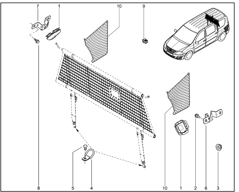 Сетка багажника