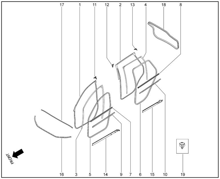 Уплотнители для XCITE X-Cross 8, Chery Tiggo 8 Pro