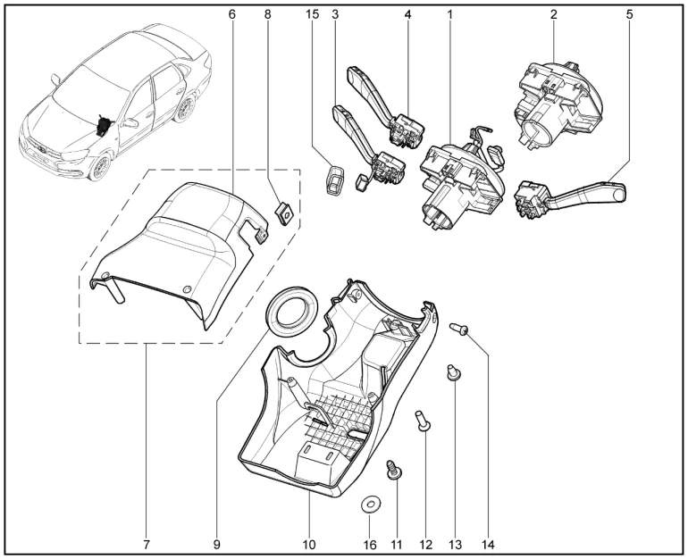 Модуль подрулевых переключателей