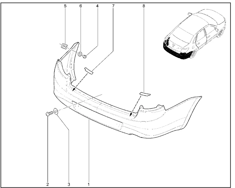 Бампер задний (седан) до 30.07.2018