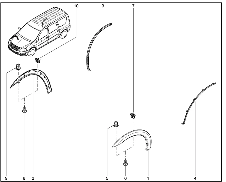 Молдинги крыльев