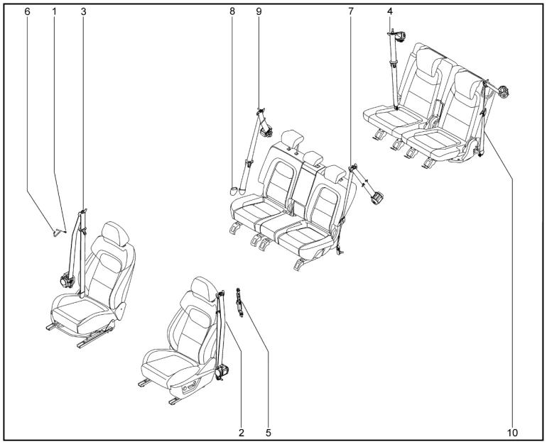 Ремни безопасности передние для XCITE X-Cross 8, Chery Tiggo 8 Pro