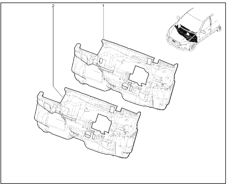 Обивки шумоизоляционные щитка передка (учебный автомобиль)