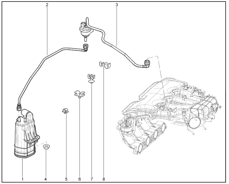 Адсорбер, клапан продувки (Р3М,Р4М)