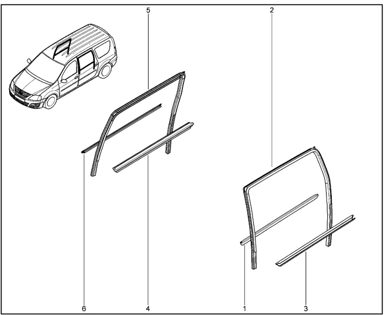 Уплотнители стекла задних дверей
