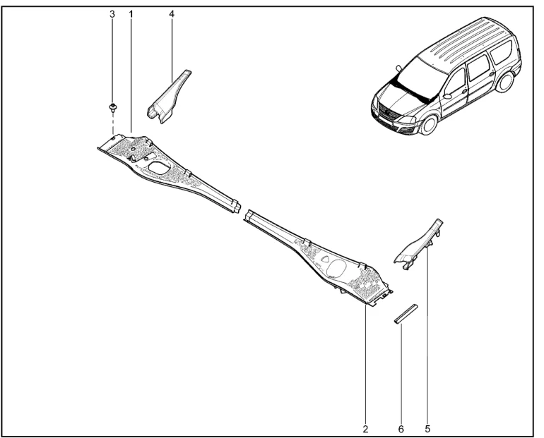 Накладка рамы ветрового окна