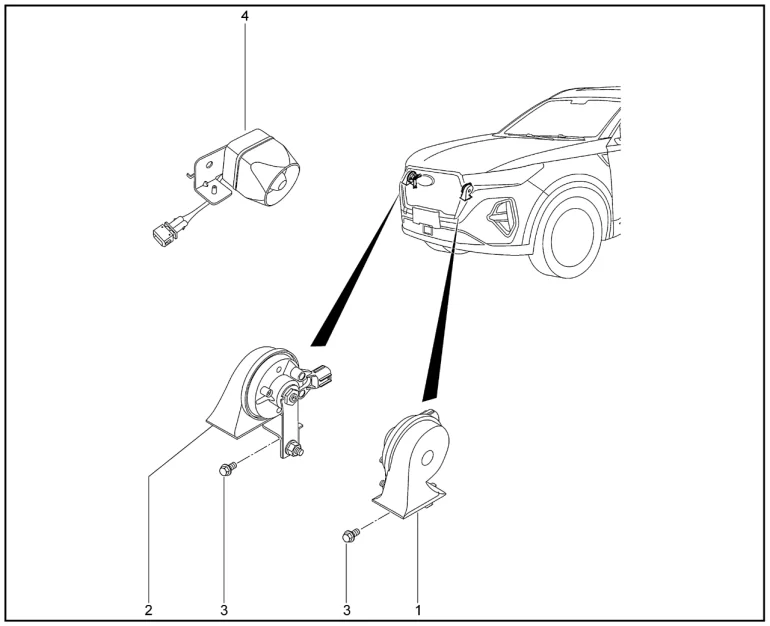 Звуковой сигнал для XCITE X-Cross 7, Chery Tiggo 7 Pro