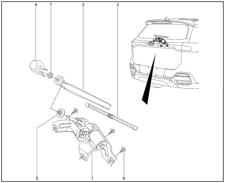 Стеклоочиститель заднего стекла для XCITE X-Cross 8, Chery Tiggo 8 Pro