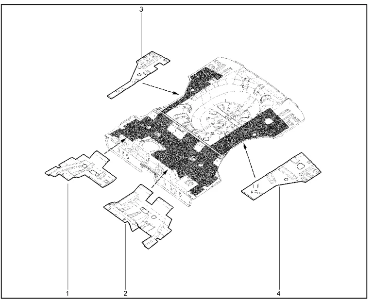 Прокладки среднего и заднего пола (седан, лифтбек, универсал)(до 11.02.2023)