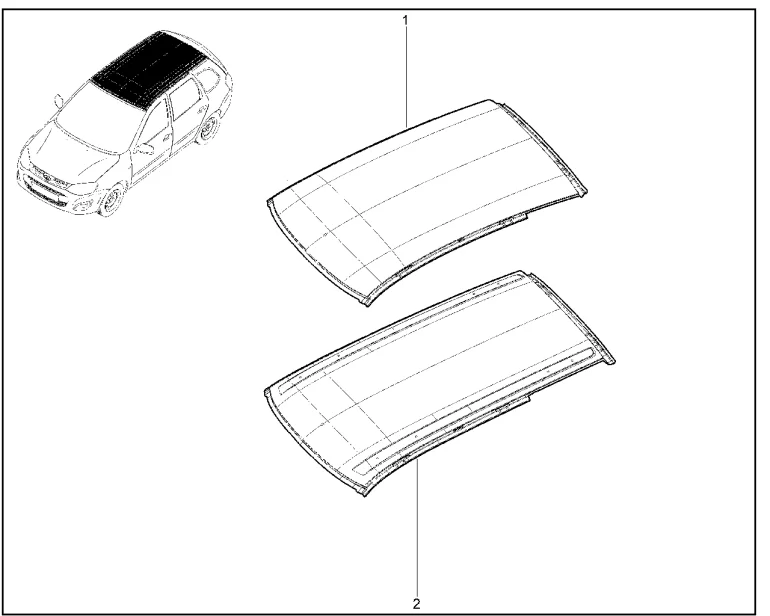 Панель крыши (хэтчбек, универсал)