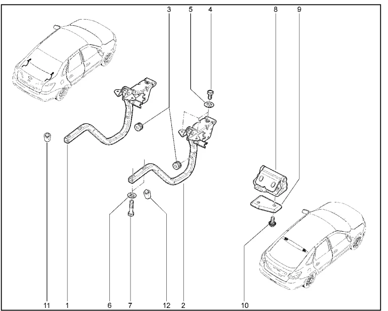 Петли крышки багажника, двери задка (седан,лифтбек) до 30.07.2018