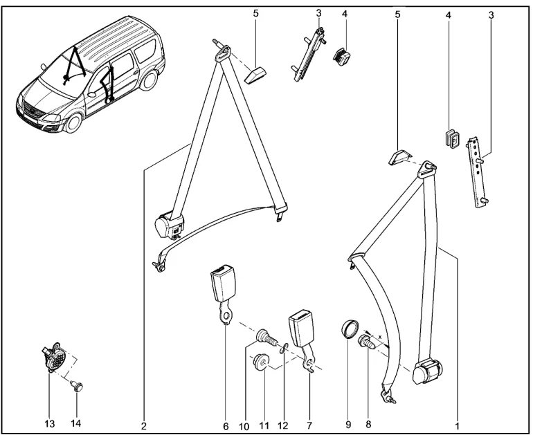 Ремни безопасности передние
