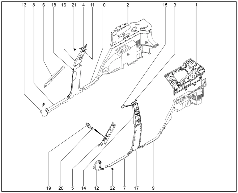 Обивки стоек для XCITE X-Cross 8, Chery Tiggo 8 Pro