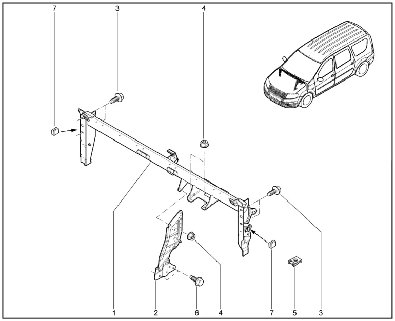 Поперечина панели приборов