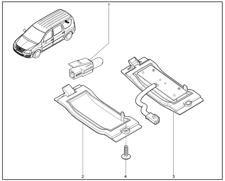 Фонарь освещения номерного знака