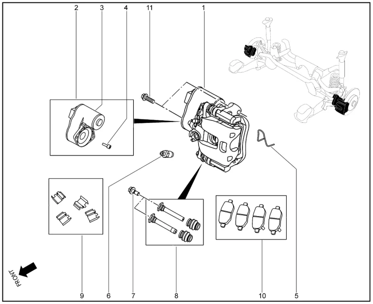 Тормоз задний (E2, E3) для XCITE X-Cross 8, Chery Tiggo 8 Pro