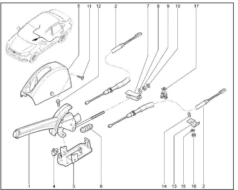 Механизм стояночного тормоза (FL) c 30.07.2018
