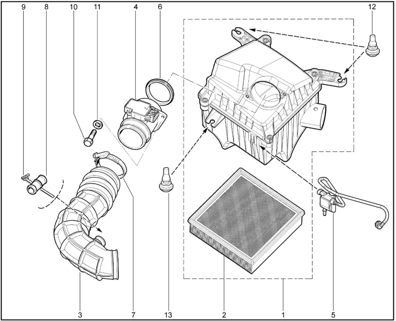 Фильтр воздушный (деталировка)(дв.11186,21126)